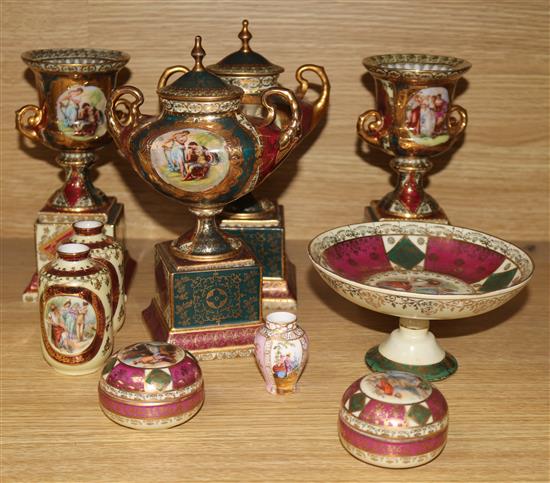 A collection of Austrian style ceramics